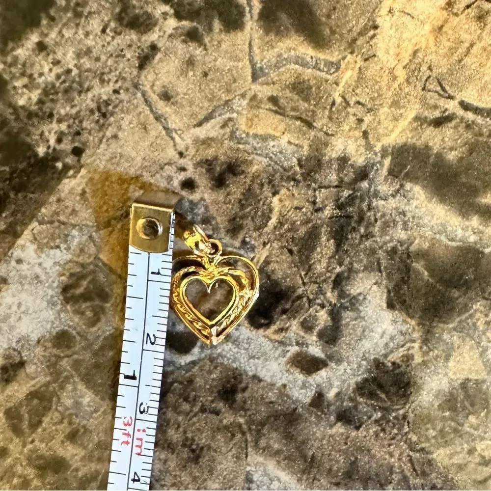 14K Yellow Gold Heart Pendant - Picture 4 of 4
